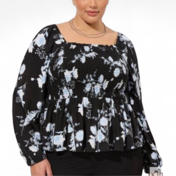 torrid Tops - 🌹 Torrid Floral Off Shoulder Smocked Challis Stretch Blouse Size 4XL